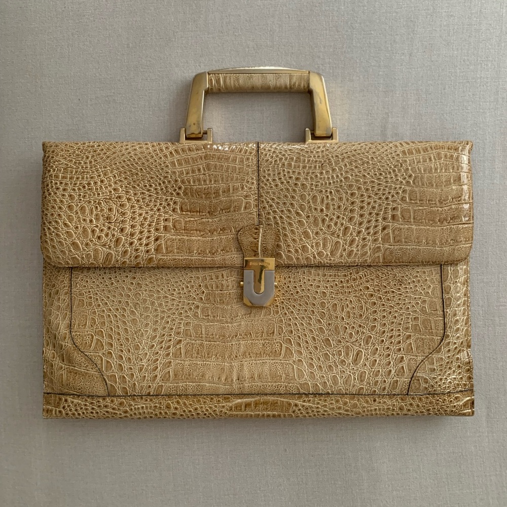 VINTAGE Ponte Vecchio Crocodile Leather Briefcase
